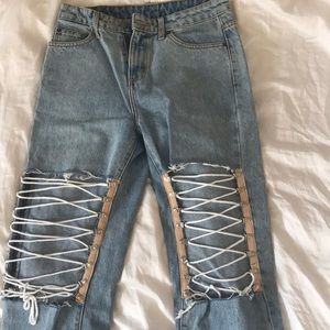 Carmar lace up jeans